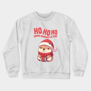 Ho Ho Ho Santa Marmot is Here Crewneck Sweatshirt